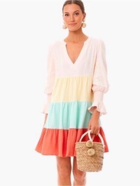 Tuckernuck Pomander Place Kenzo Colorblock Dress Medium 100% Cotton